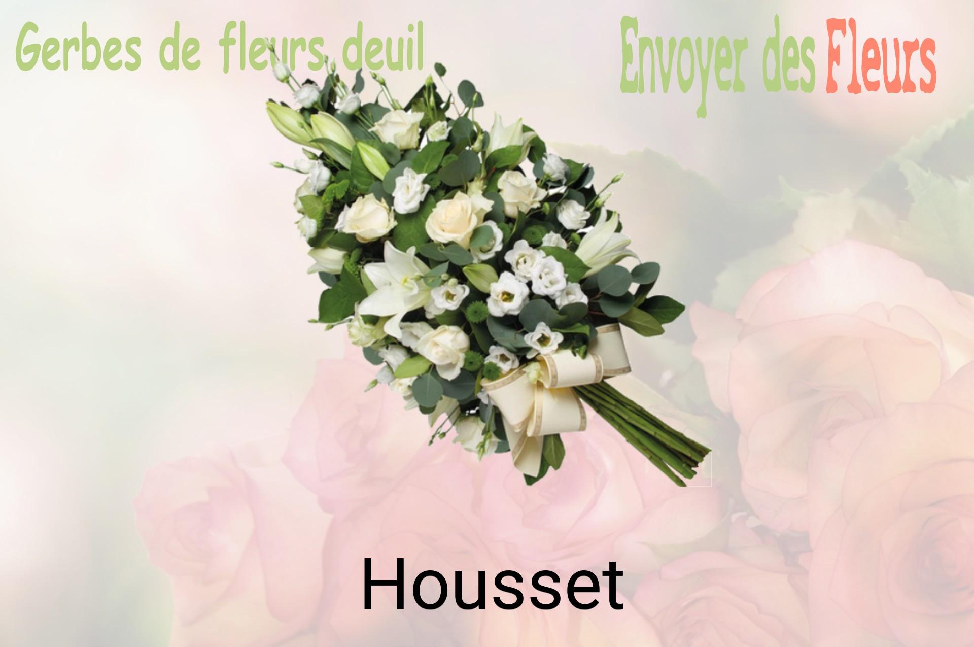 Gerbe de fleurs de deuil livrée à Housset